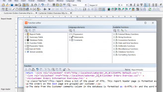 DataFlex Reports Developer Edition 2025 - HTML in editor