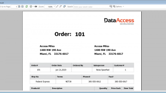 DataFlex Reports Developer Edition 2025 - Orders with pagelayers